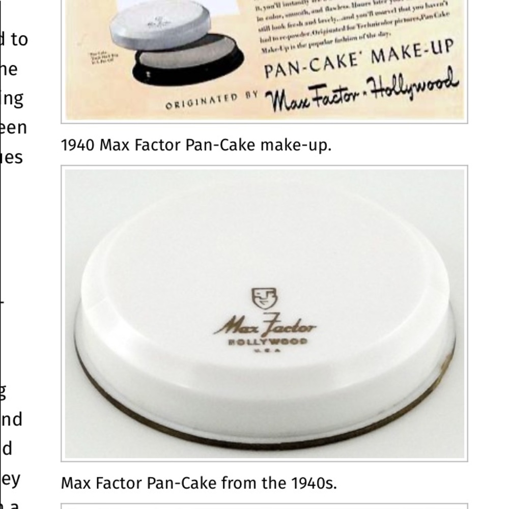 1940s Vtg Max Factor Hollywood USA Pan Cake MakeUp